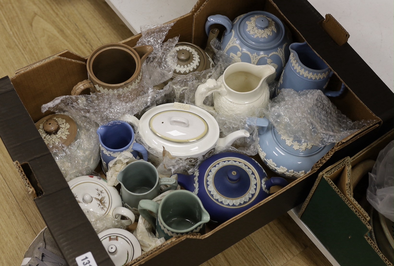A quantity of various teapots including Wedgwood and Dudson